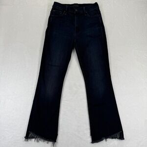 Mother Insider Crop Two Step Fray Jeans Hey Good Lookin Dark Wash Step Hem 26